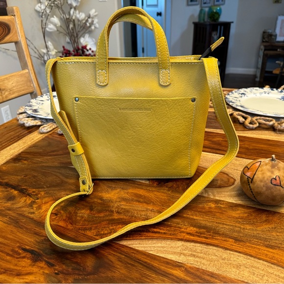 Portland Leather Handbags - Pomelo 🦄 Mini Zipper Crossbody Tote Bag Yellow Purse Spring Fit NEW
